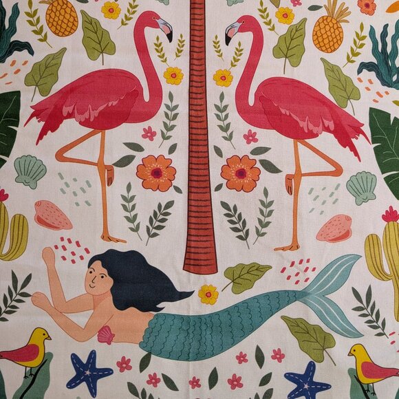 Mermaid Palm Tree Flamingo Tea Towel by Naked Decor NEW - Picture 3 of 3